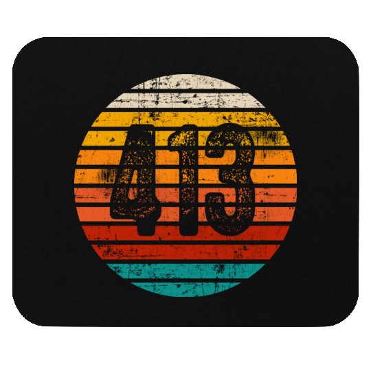 Distressed Vintage Sunset 413 Area Code Mouse Pads