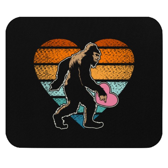 Valentines Day Hearts Day Cupid Bigfoot Believer Mouse Pads