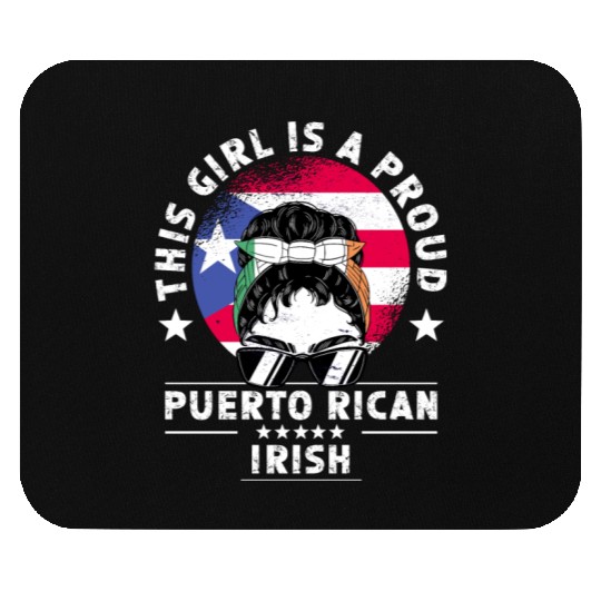 Puerto Rico Flag Ireland Grown Women Girl Mouse Pads