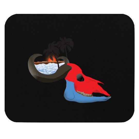 buffalo skull colorful Mouse Pads