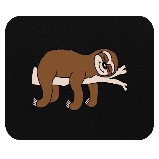Tired sloth sleeping cartoon Mouse Pads