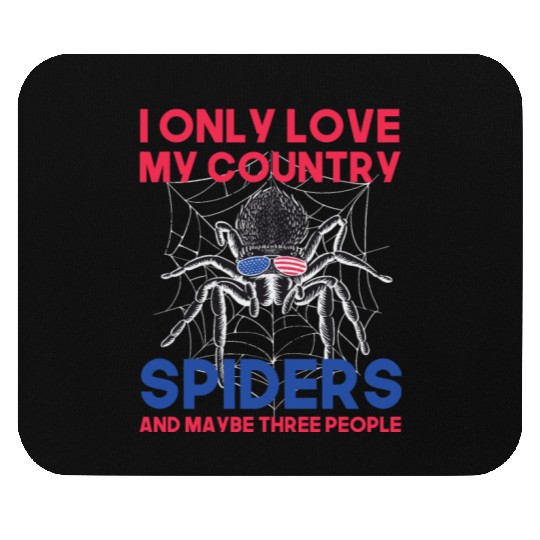 I love america and spiders and maybe three people Mouse Pads