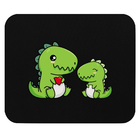 Big sister brother dino siblings boy girl heart Mouse Pads