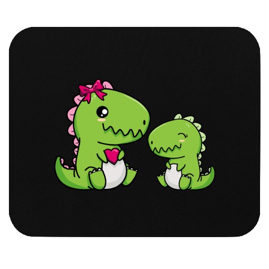 Big sister brother dino siblings boy girl heart Mouse Pads