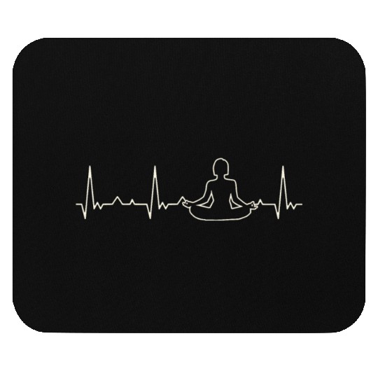 Yoga Zen. Heart. Love. EKG. Pulse. Beat. Mouse Pads