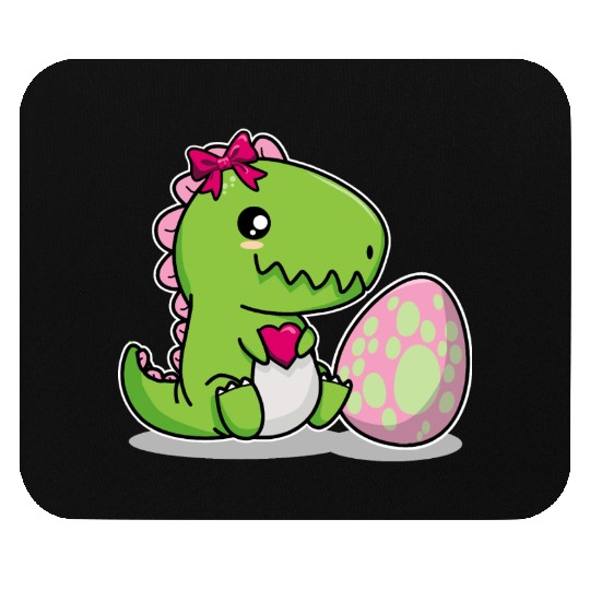 Big sister Cute dino with egg siblings boy girl Mouse Pads