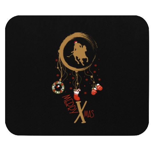 Winter dreamcatcher Christmas Polo player Mouse Pads