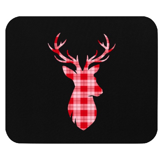 deer plaid christmas Mouse Pads