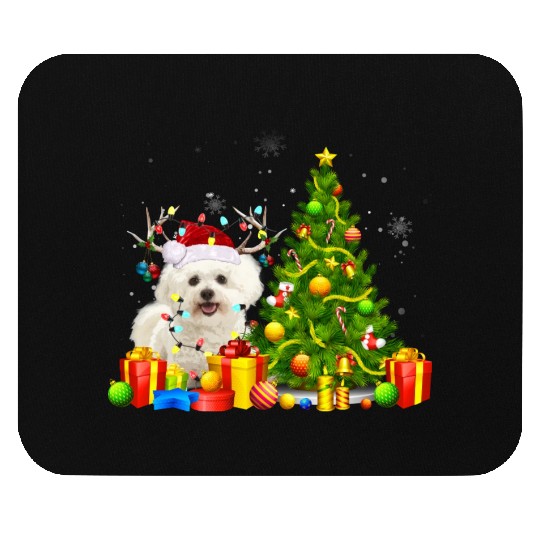 Bichon Frise Christmas Dog Lover Xmas Santa Mouse Pads