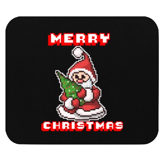 Merry Christmas I Xmas I 8 Bit Pixelated Santa Mouse Pads