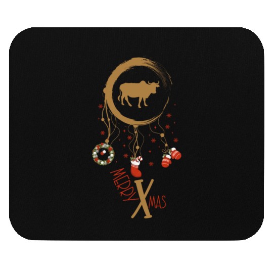 Winter dreamcatcher Christmas Bull Mouse Pads