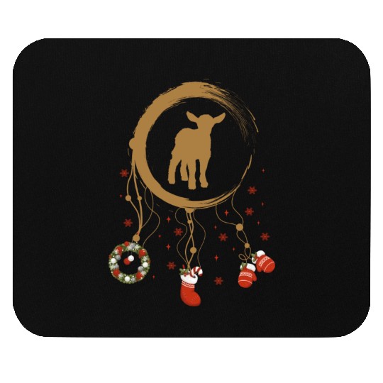 Winter dreamcatcher Christmas Lamb Mouse Pads