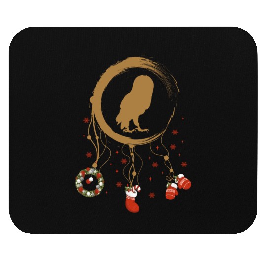 Winter dreamcatcher Christmas Owl Mouse Pads