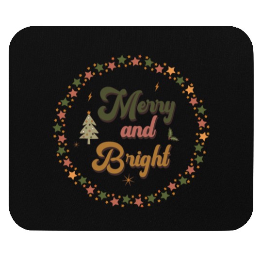 Merry And Bright Groovy Christmas Mouse Pads