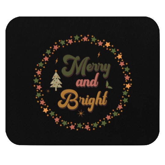 Merry And Bright Groovy Christmas Mouse Pads