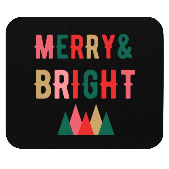 Merry and Bright retro Christmas Mouse Pads Mouse Pads