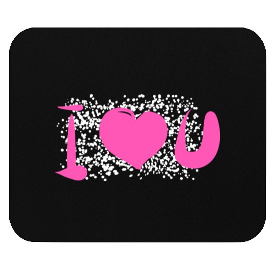 heart pattern dots i love you Mouse Pads