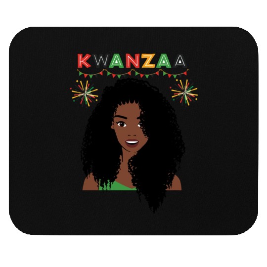 Happy Kwanzaa African Pride Black Woman Mouse Pads