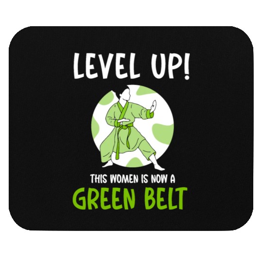 Level Up! This women is now a green belt Mouse Pads