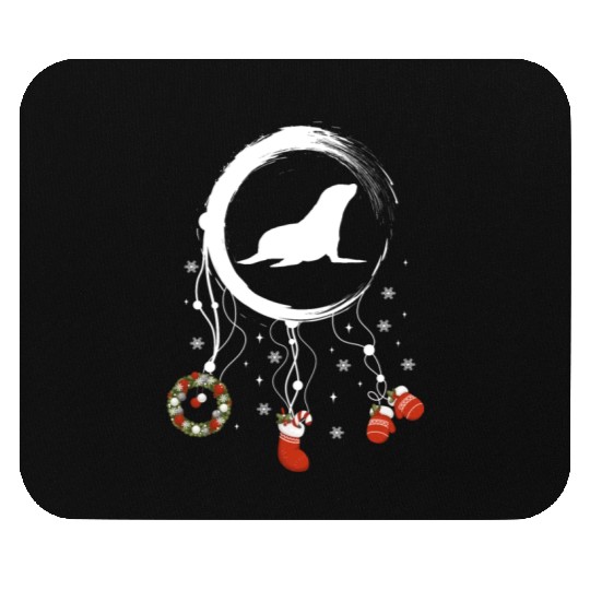 Winter dreamcatcher Christmas Seal Mouse Pads