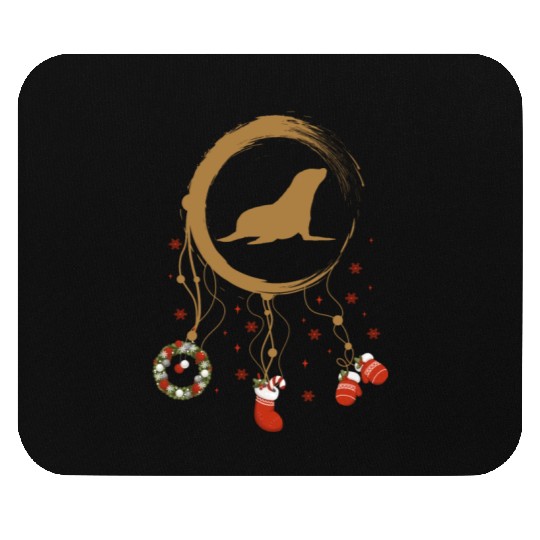 Winter dreamcatcher Christmas Seal Mouse Pads