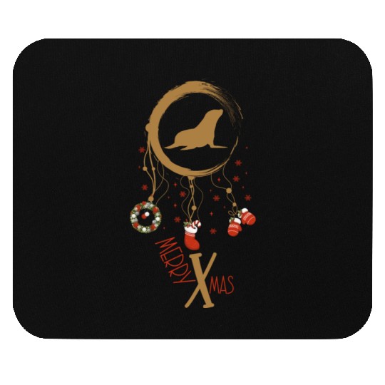Winter dreamcatcher Christmas Seal Mouse Pads