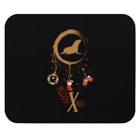 Winter dreamcatcher Christmas Seal Mouse Pads