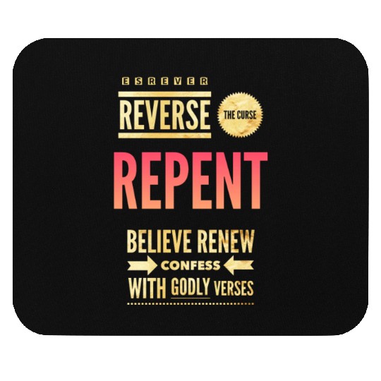gold red reverse Mouse Pads