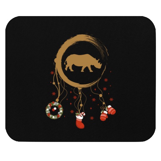 Winter dreamcatcher Christmas Rhino Mouse Pads