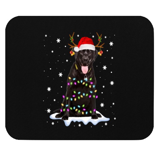 Black Lab Labrador Christmas Tree Light Pajama Dog Mouse Pads