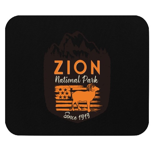 Zion National Park US Flag Bighorn Sheep Mouse Pads