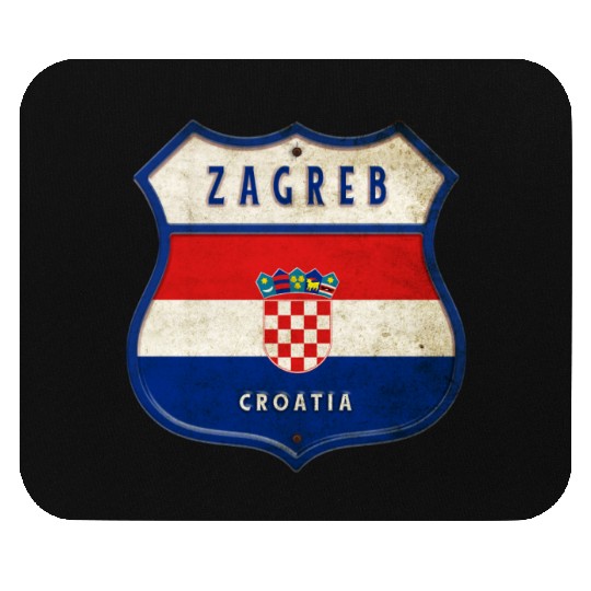 Zagreb Croatia flag coat of arms design Mouse Pads