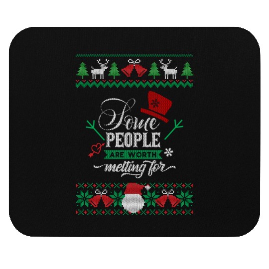 funny snowman Christmas ugly sweater Mouse Pads