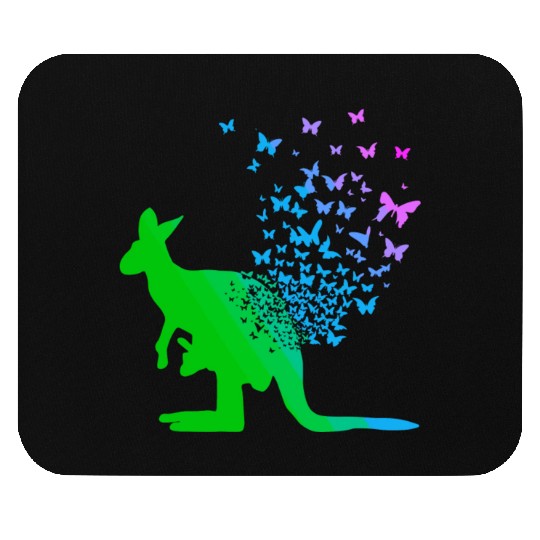 Butterfly & Kangaroo In Nature Australia Kangaroo Mouse Pads
