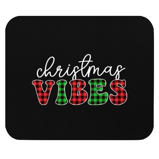 Christmas Vibes Buffalo Plaid Retro Christmas Mouse Pads