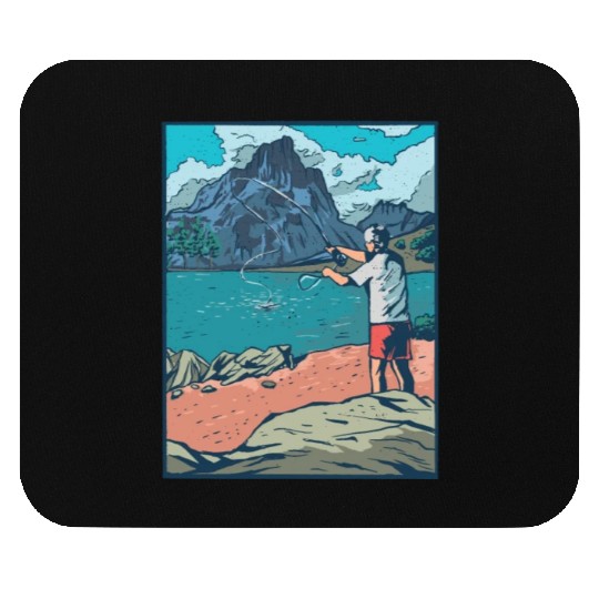 Fishing in the wild nature Fishing in the wild nat Mouse Pads