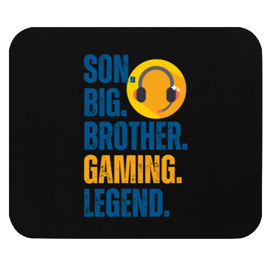 SON BROTHER GAMING LEGEND for gamer textured text Mouse Pads