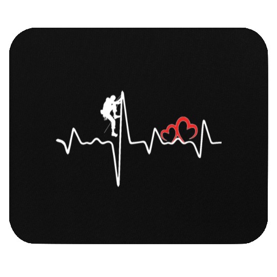 Rock Climbing EKG Heartbeat Love Mountain Climber Mouse Pads