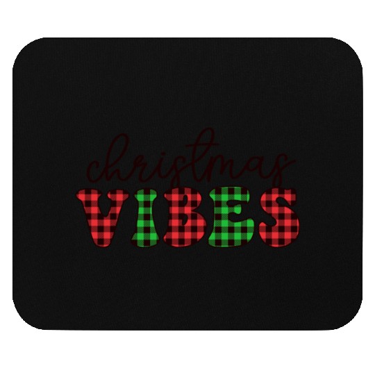 Christmas Vibes Buffalo Plaid Retro Christmas Mouse Pads