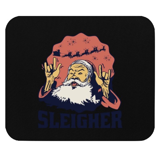 Heavy Metal Santa Sign of the Horns Mouse Pads