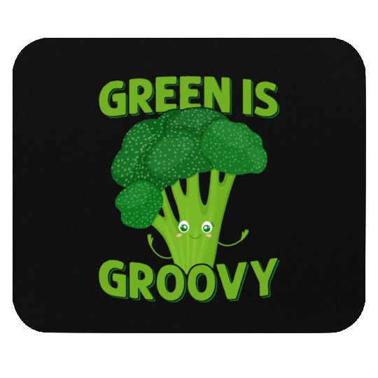 Green Is Groovy Broccoli Vegetable Mouse Pads