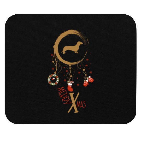 dog dreamcatcher Christmas Dachshund Mouse Pads