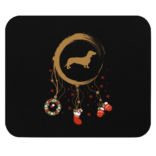 dog dreamcatcher Christmas Dachshund Mouse Pads