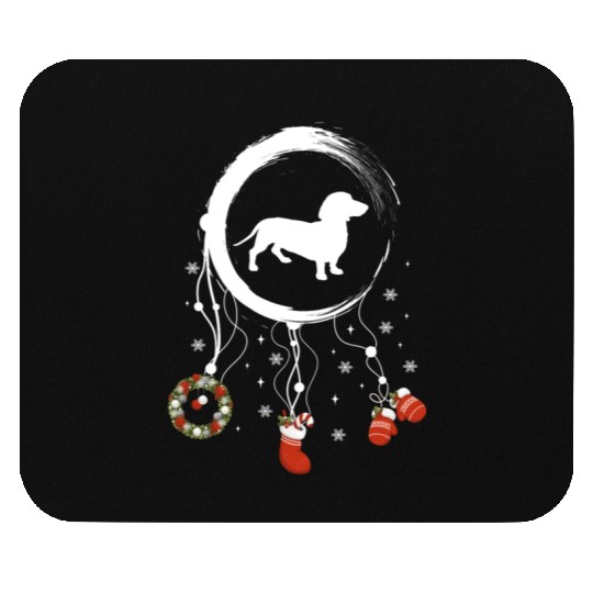 dog dreamcatcher Christmas Dachshund Mouse Pads