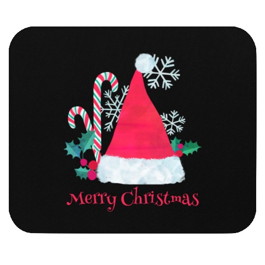 Santa Hat and Candy Canes for Christmas Mouse Pads