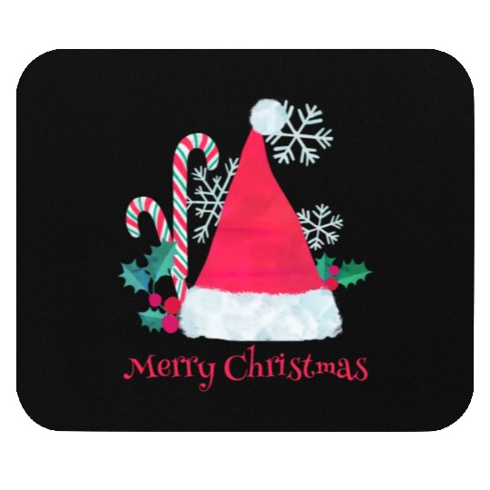 Santa Hat and Candy Canes for Christmas Mouse Pads