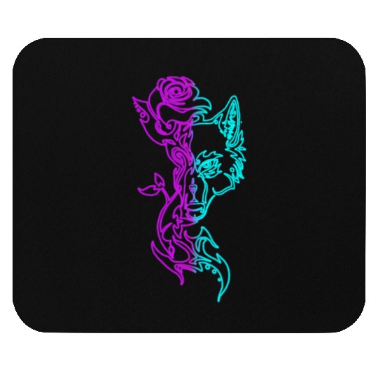 Wolf and Rose Mouse Pads