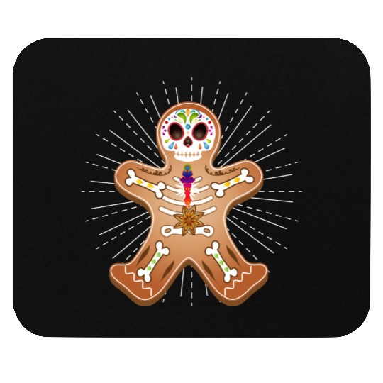 Gingerbread man Sugar Skull decor for Christmas Mouse Pads