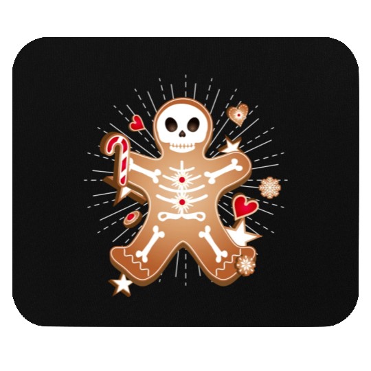 Gingerbread man Sugar Skull decor for Christmas Mouse Pads