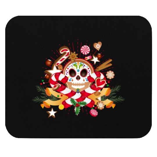 Gingerbread man Sugar Skull decor for Christmas Mouse Pads
